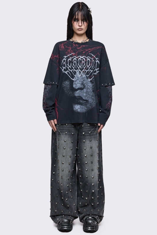Blind Layered T-Shirt Black | Minga London