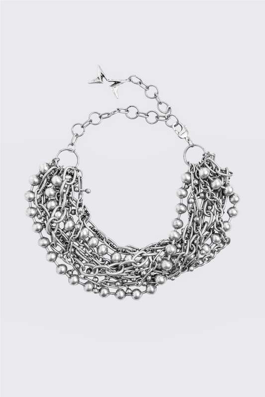 Dusk Multi Chain Necklace Silver | Minga London