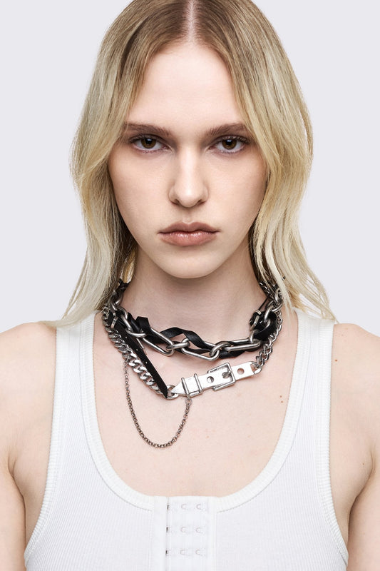 Transmission Chain Necklace Silver | Minga London