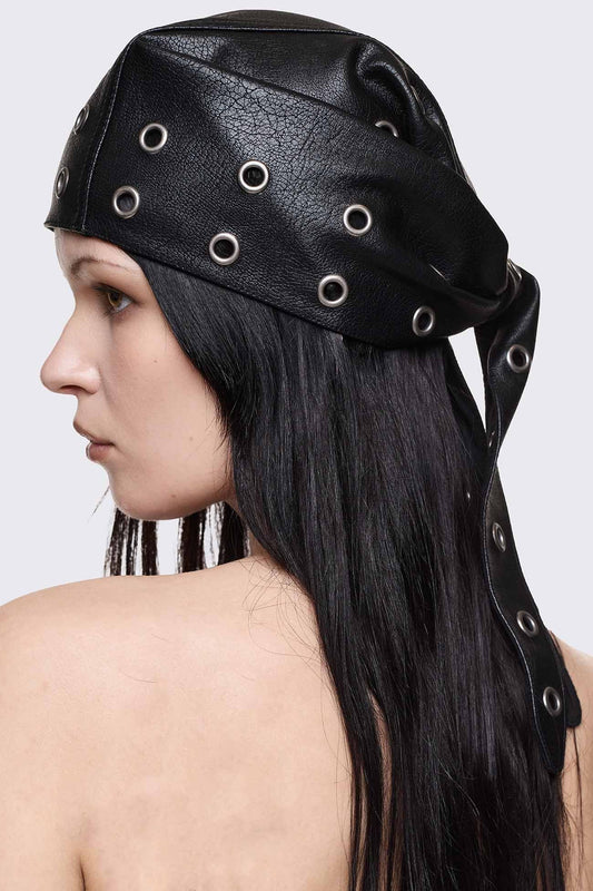 Eyelet Head Scarf Black | Minga London