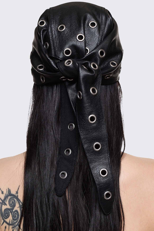 Eyelet Head Scarf Black | Minga London