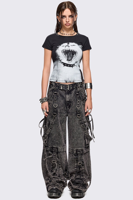 Nine Lives in Hell Baby Tee Black | Minga London