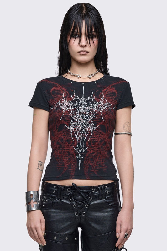 Enigma Baby Tee Black | Minga London