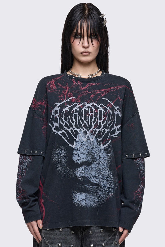 Blind Layered T-Shirt Black | Minga London