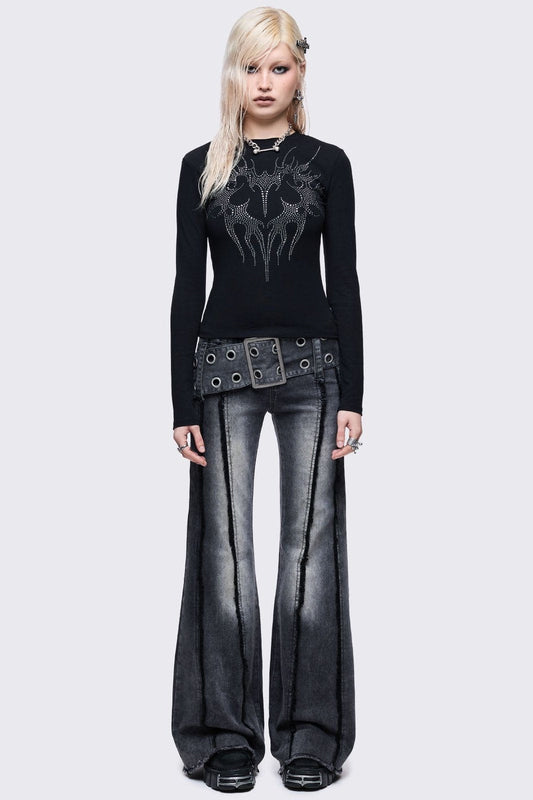 Burning Heart Top Black | Minga London