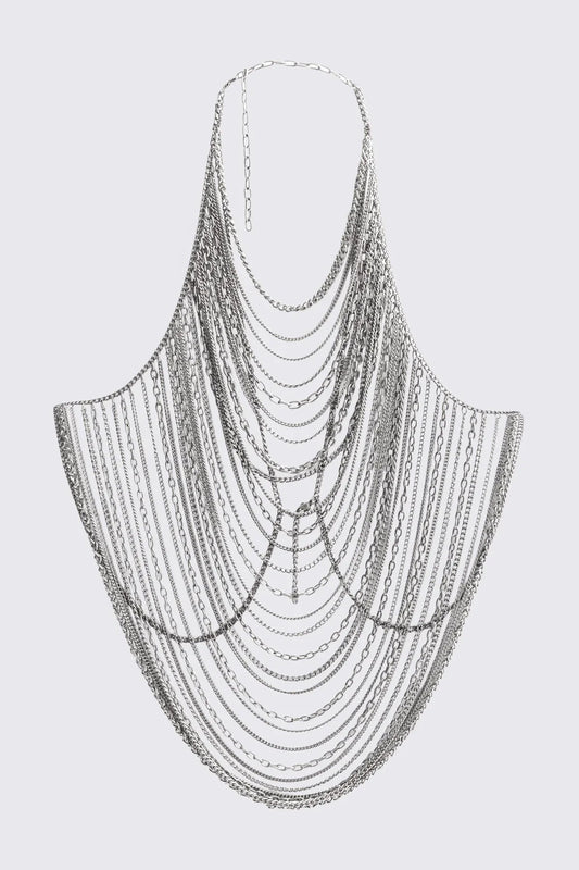 Missing Link Body Chain Top Silver | Minga London