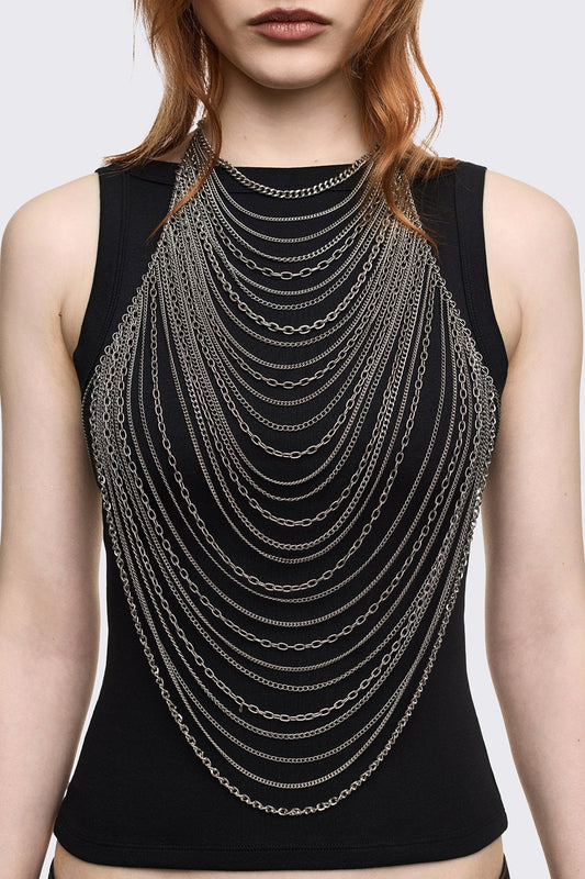 Missing Link Body Chain Top Silver | Minga London